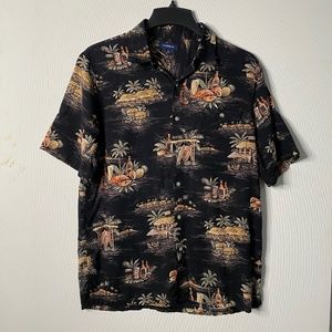 Vintage Croft & Barrow Hawaiian Shirt – Black – M